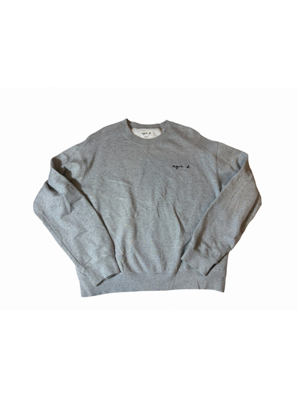 agnès b. pour ADAM ET ROPÉ Gray Logo Sweatshirt XL Made in Portugal